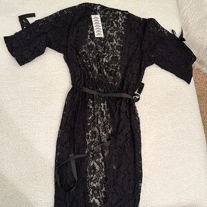 Urban Outfitters Woman’s Black Sheer Lace Robe Size S/M